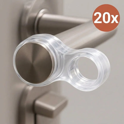 Transparenter Türklinkenpuffer auf Edelstahl-Türklinke – 20er Set